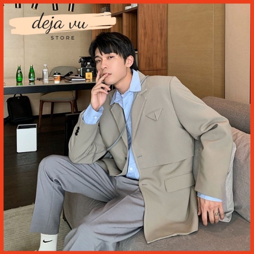 Áo khoác Nam, Áo Blazer Nam Form Rộng phong cách Hàn Quốc-AB001