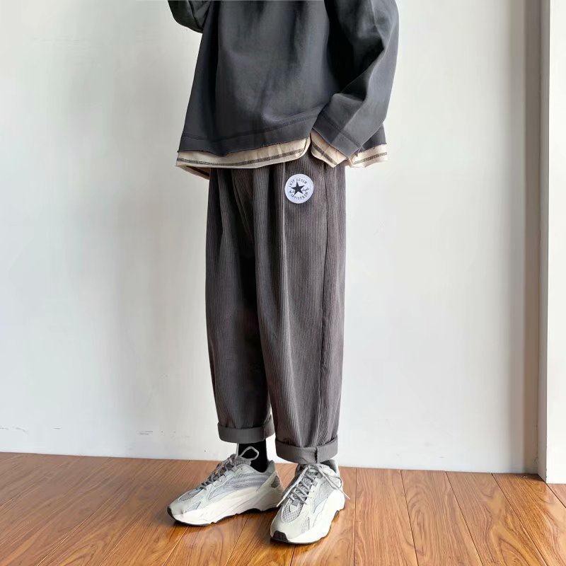 quần yếm nam cắt thẳng phong cách Hàn Quốc ống rộng ôm chân
