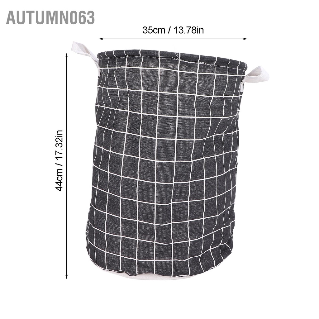 Autumn063 Rổ đựng quần áo bẩn Có thể giặt Ráp thu gọn Màu đen Sọc ca rô dung lượng lớn cho Tiệm làm tóc hộ gia đình