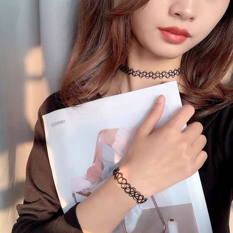 Vòng Cổ choker Thiết Kế Đơn Giản Màu Đen Thời Trang Cho Nữ
