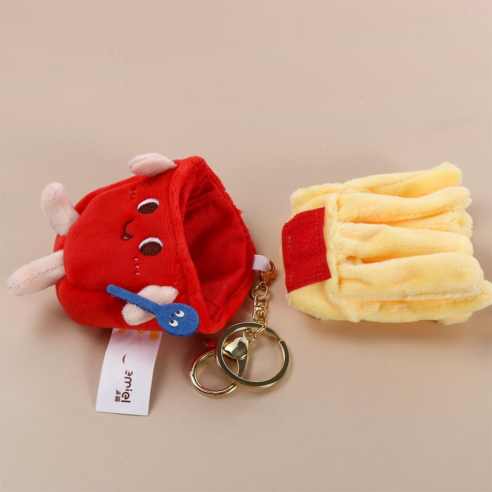Móc Khóa Hình Bánh Hamburger Nhồi Bông Dễ Thương