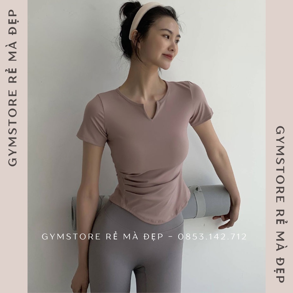 Áo Thun Ôm Body Tay Ngắn Thể Thao Nữ Tập Yoga Gym Nhún Eo Siêu Thoáng Mát Tôn Dáng Tôn Da 𝐆𝐘𝐌𝐒𝐓𝐎𝐑𝐄 226
