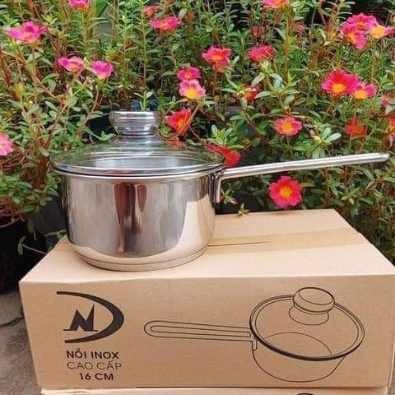 Quánh Fivestar nắp kính inox 430 nhiều kích thước 12cm/ 14cm/ 16cm