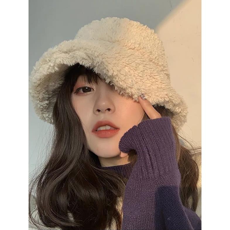 Mũ len lông cừu nón bucket ulzzang cá tánh dễ mix and max  ྇