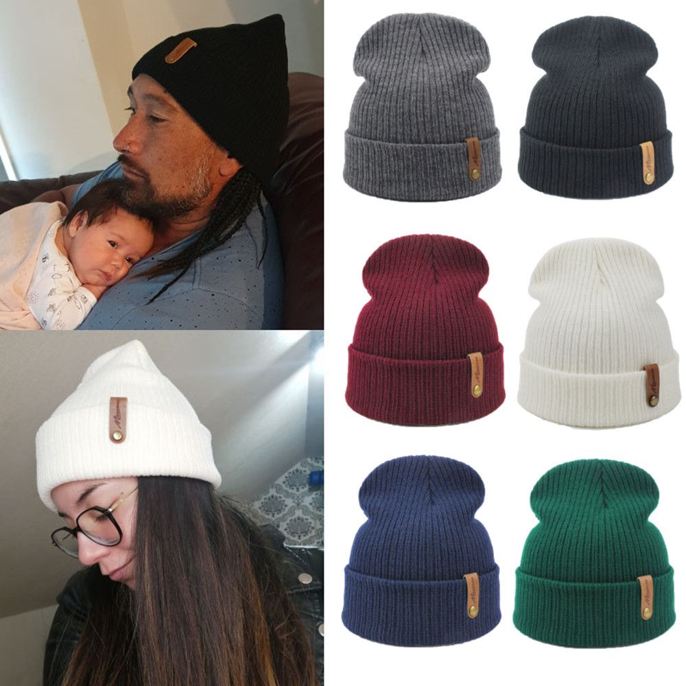 Mũ Len 100% Acrylic Màu Trơn Giữ Ấm Mùa Đông Thời Trang Cho Nam Nữ