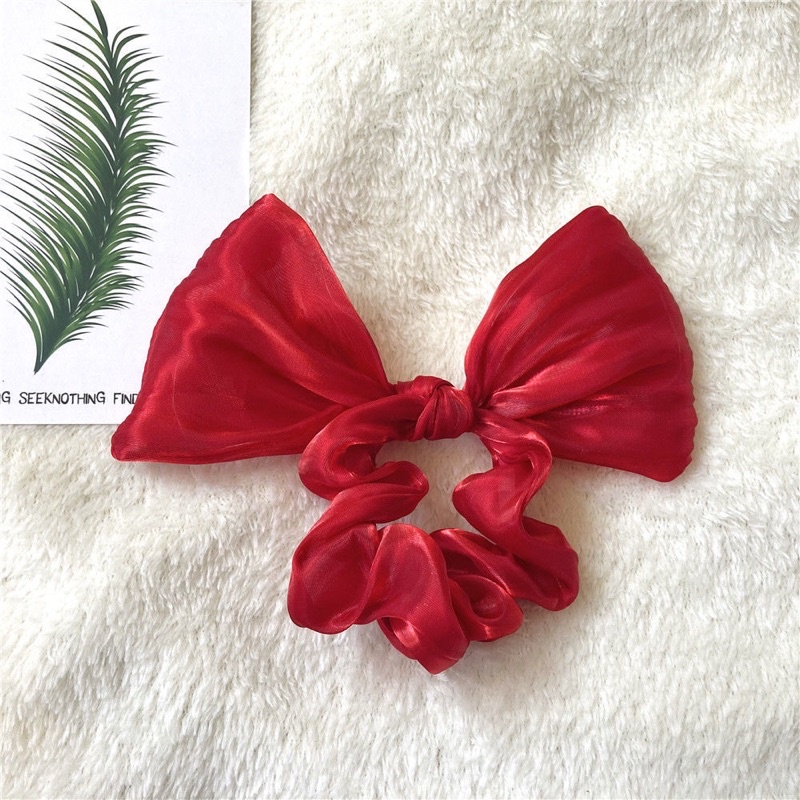 Cột tóc scrunchies voan buộc chiếc nơ cute C20