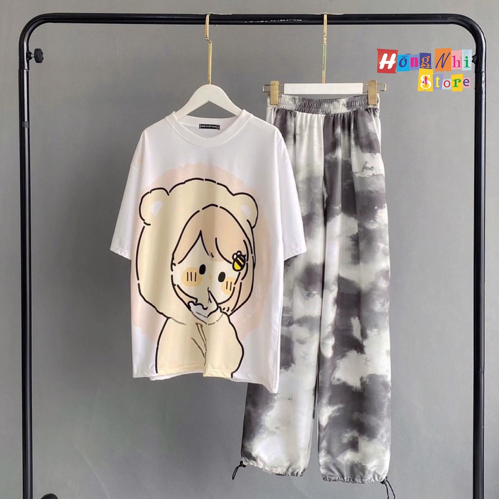 Quần Jogger 3D Ulzzang Unisex Jogger Loang Màu Dây Rút Lai Ống Rộng Xám Đậm - MM