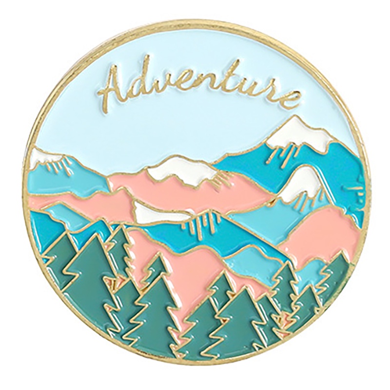 Huy Hiệu Cài Áo Hình Phong Cảnh Núi Tuyết Sáng Tạo