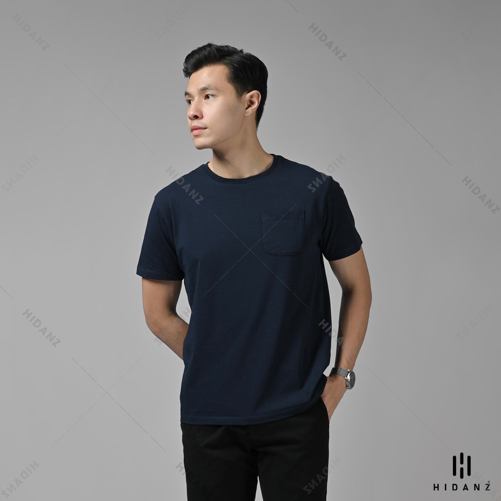 Áo thun trơn nam có túi basic tee HIDANZ chất vải 100% Cotton sang trọng - thoáng mát - co giãn - không xù - TCT01