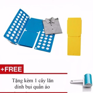 Bộ 2 Dụng Cụ Gấp Quần Áo Siêu Nhanh + Tặng 1 Cây Lăn Bụi Quần Áo
