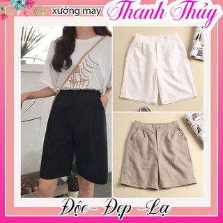 Quần ống rộng lửng nữ đẹp khóa thật chất đũi mát mẻ xuất nhật- Hàng VNXK Loại 1