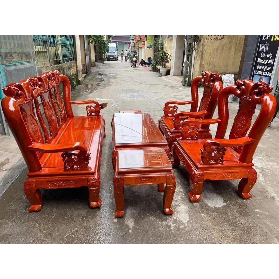 COMBO BỘ BÀN GHẾ MINH QUỐC ĐÀO XOAN TA + KỆ TIVI