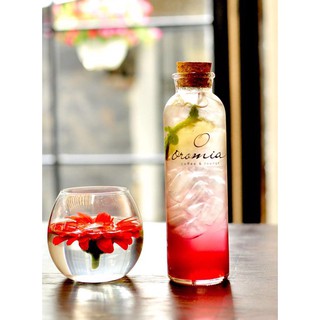 CHAI THỦY TINH TRÒN 350ML NÚT GỖ