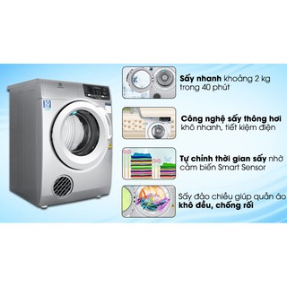 Máy sấy Electrolux 8 kg EDS805KQSA (Miễn phí giao tại HCM-ngoài tỉnh liên hệ shop)