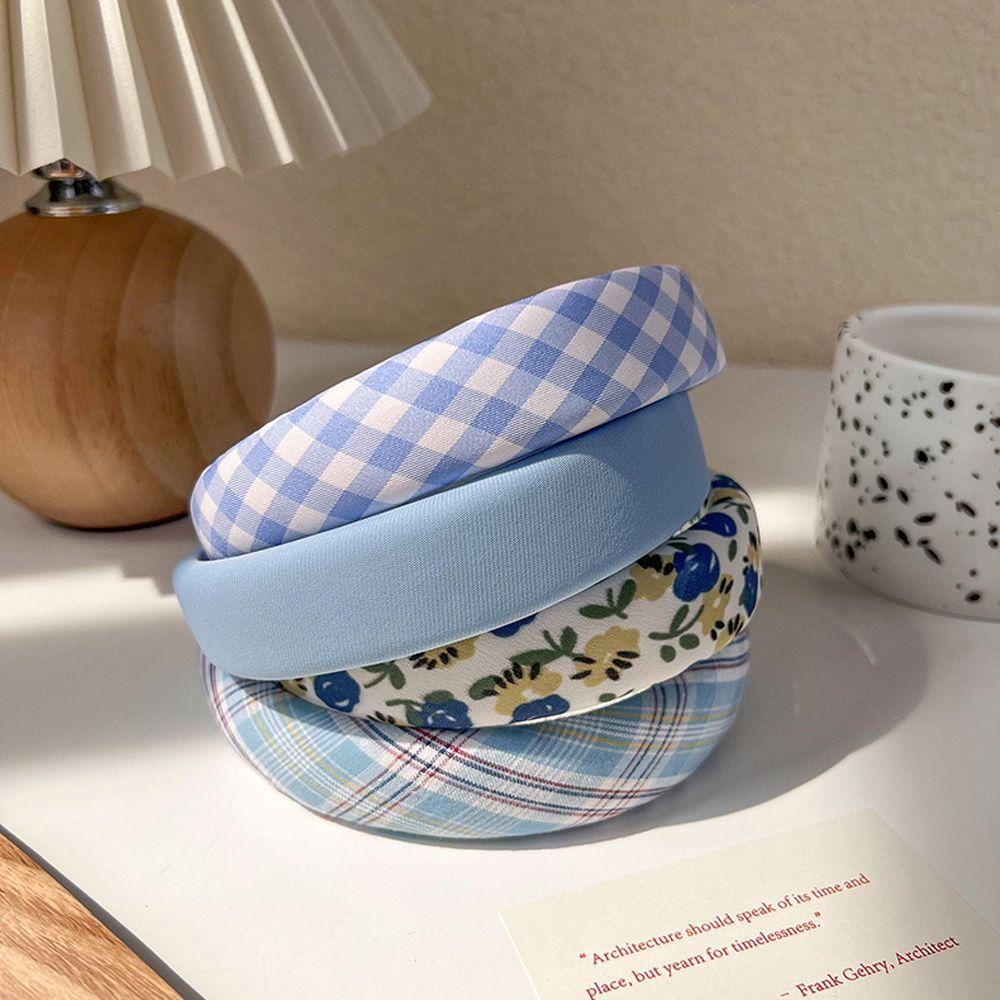 Băng Đô Cài Tóc Bằng Cao Su Họa Tiết Kẻ Ô Vintage Mùa Hè Cho Nữ WMES15H