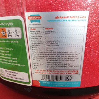 Nồi Áp Suất SUNHOUSE SHD1767 6L