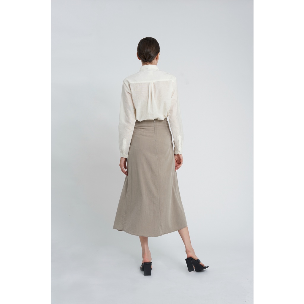 Áo sơ mi nữ KHÂU BY CQ chất Cotton Linen tay dài Slim-fit Tailored