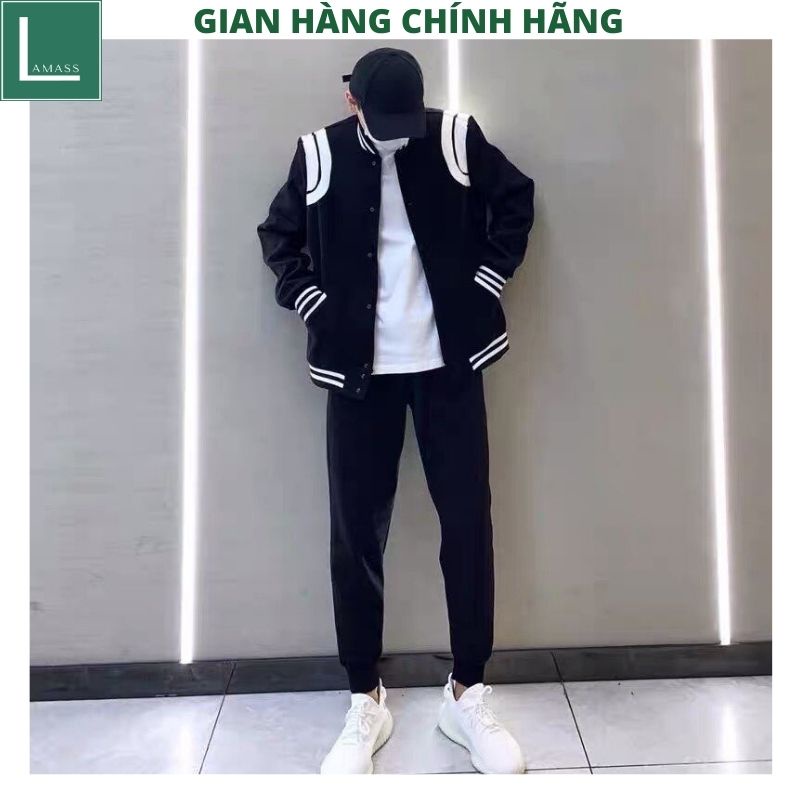 Áo khoác nam bomber Teddy Bóng Chày Sơn Tùng - Áo Khoác Chất Liệu Nỉ dày Mềm Giữ Ấm Thời Trang Unisex - LAMASS