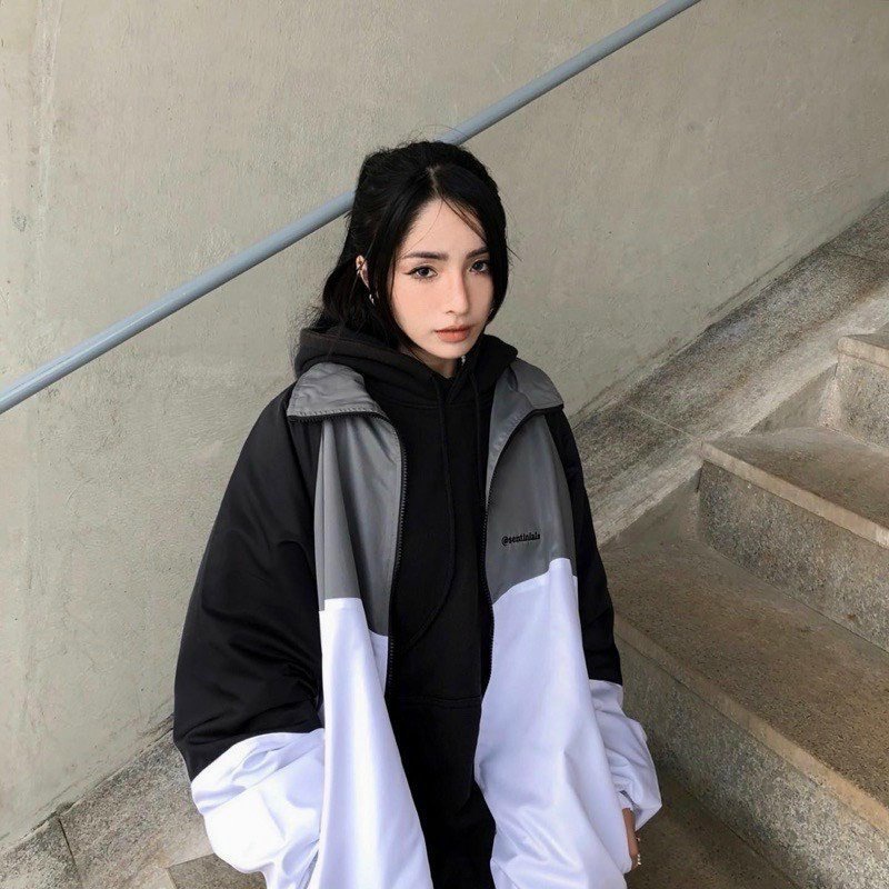 Áo khoác gió Sentinials 2 lớp, áo khoác dù nam nữ cao cấp oversize