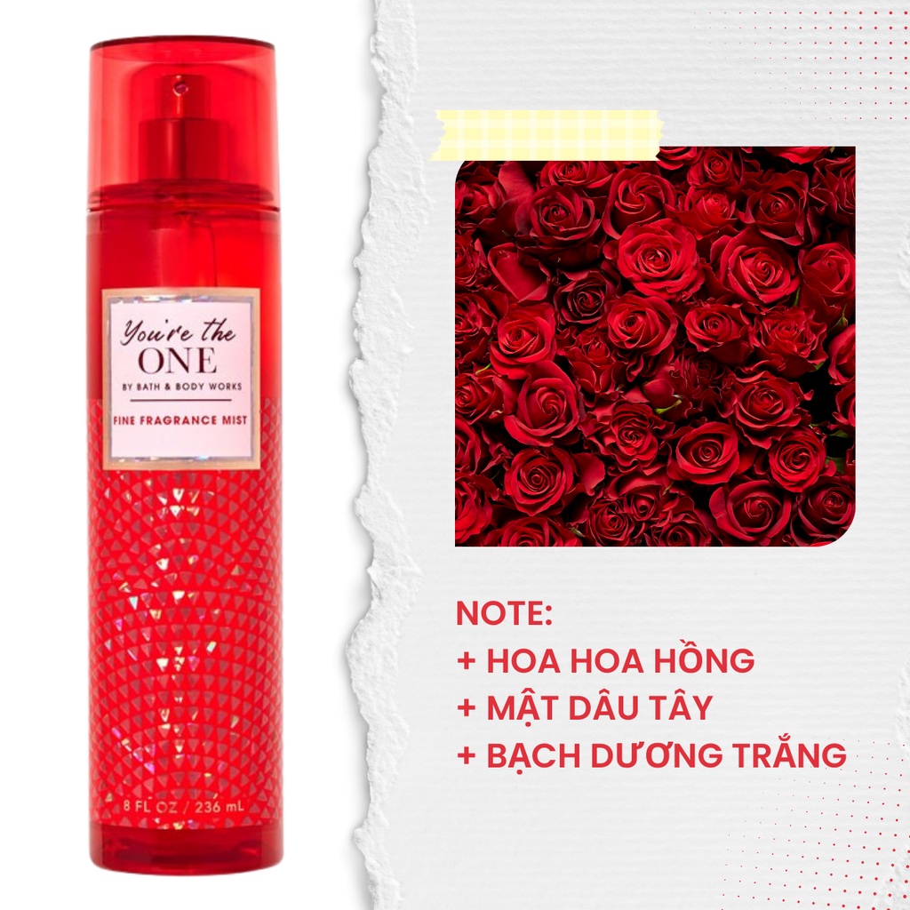 Xịt Toàn Thân Bath And Body Works You're The One Khử Mùi Hương Thơm Nồng Ấm Dành Cho Nữ Chai 236ml