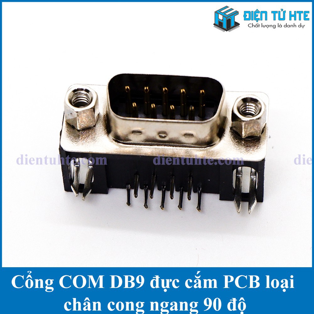 Cổng DB9 COM RS232 chân cắm PCB ngang 90 độ [HTE Quy Nhơn CN2]