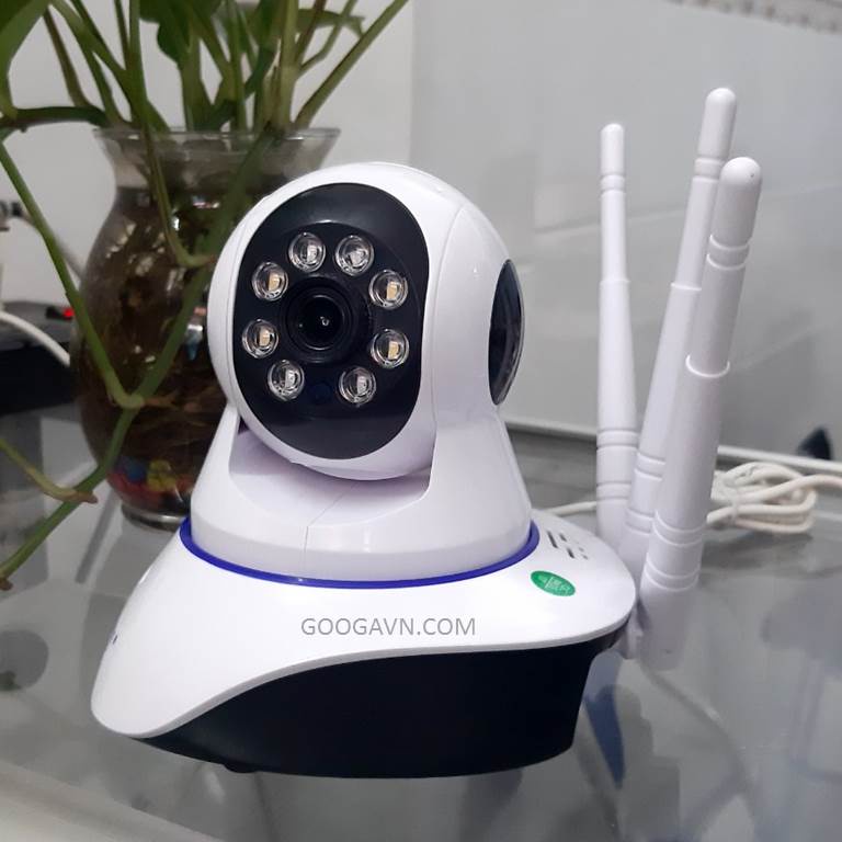 Camera ip wifi yoosee 3 râu không cổng LAN hỗ trợ bật flash ban đêm quay màu khe thẻ nhớ trên đầu  - quan sát trong nhà