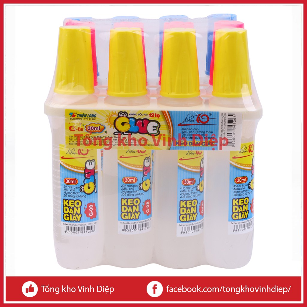 Lọ keo dán giấy, hồ nước dán giấy điểm 10 G-08 30ml