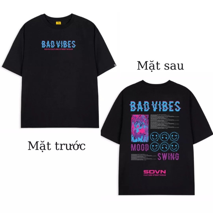 Áo Thun Nam Nữ Form Rộng Tay Lỡ 1969Unisex Áo Phông Nam Nữ 1969Unisex Form Rộng Tay Lỡ Cổ Tròn BAD VIBES BA VÌ