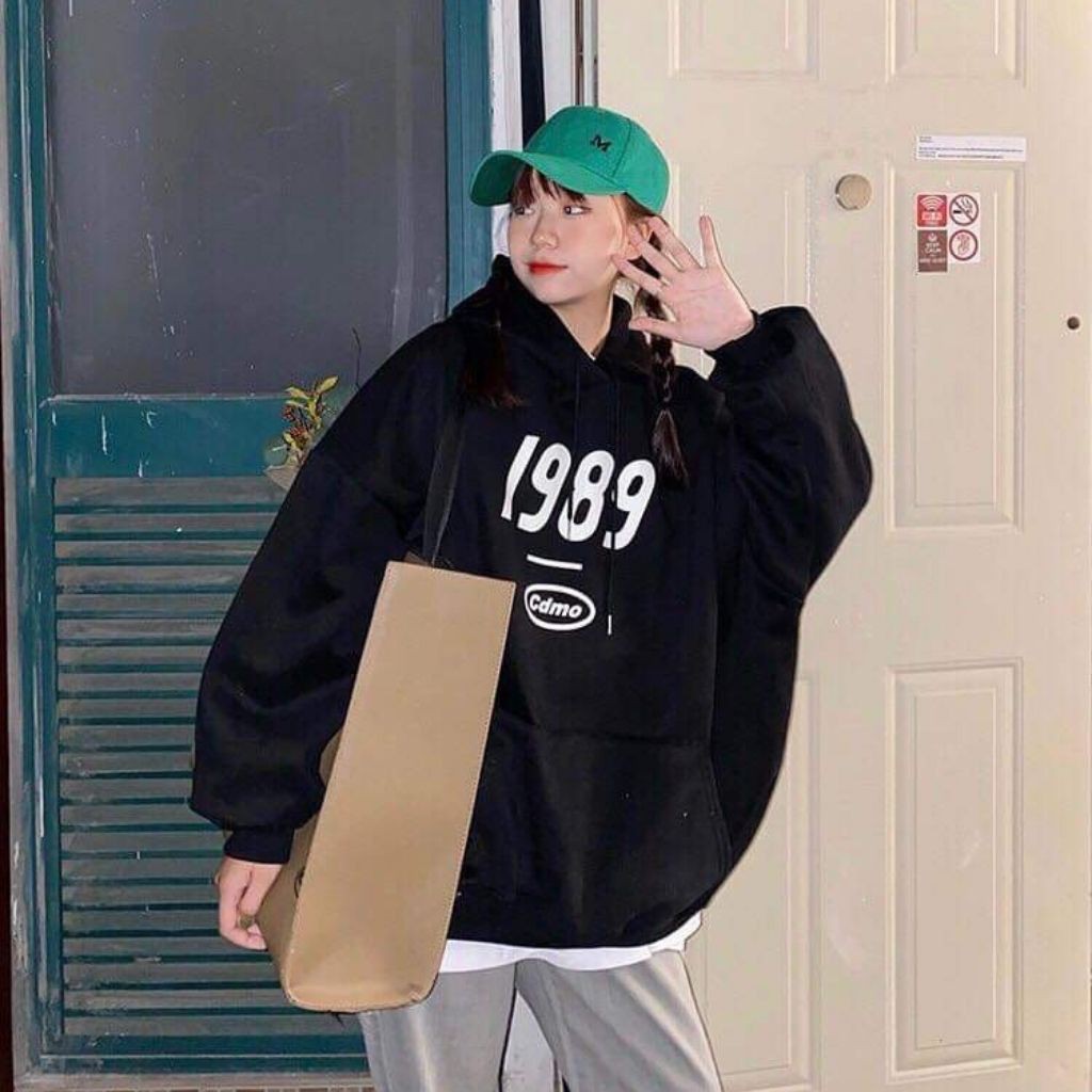 [ HÓT CỰC HÓT ] ÁO KHOÁC HOODIE NỈ UNISEX 1989 MÀU ĐEN CHẤT VẢI DÀY,GIỮ ẤM TỐT