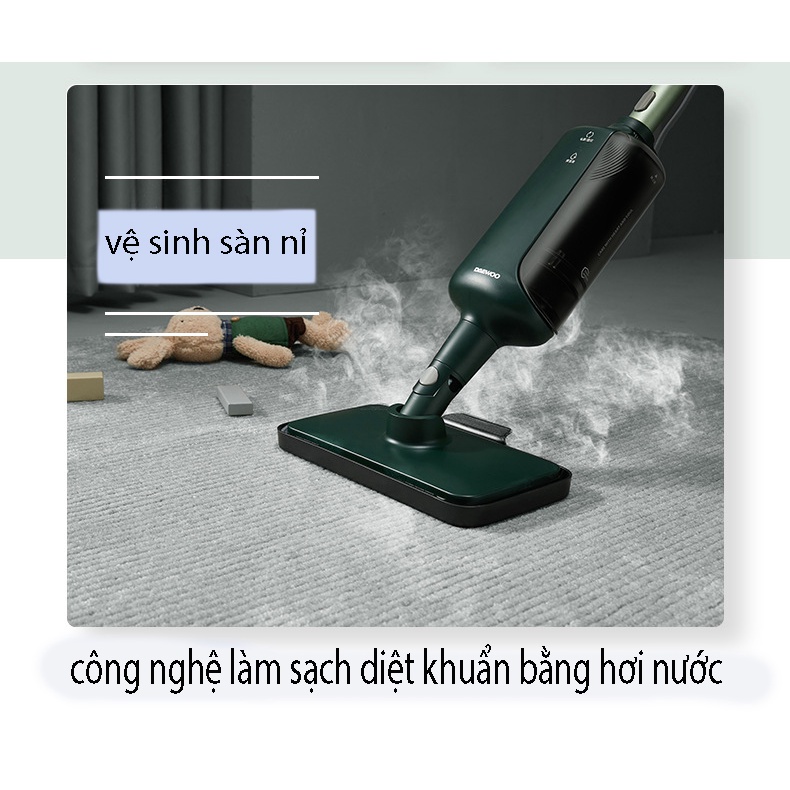 Chổi lau nhà hơi nước nóng Deawoo - cây lau nhà công nghệ làm sạch diệt khuẩn khử khử trùng