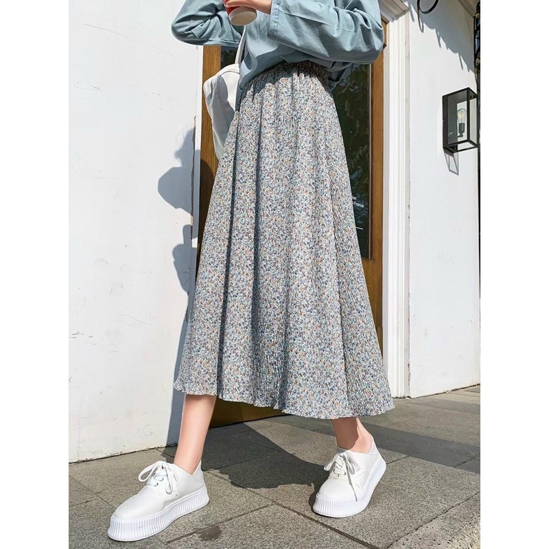 [CICIDREAM] Chân váy dài hoa nhí Hàn Quốc, xếp ly nhỏ cực điệu, cực xinh, chân váy dài hoa nhí chất đẹp | BigBuy360 - bigbuy360.vn