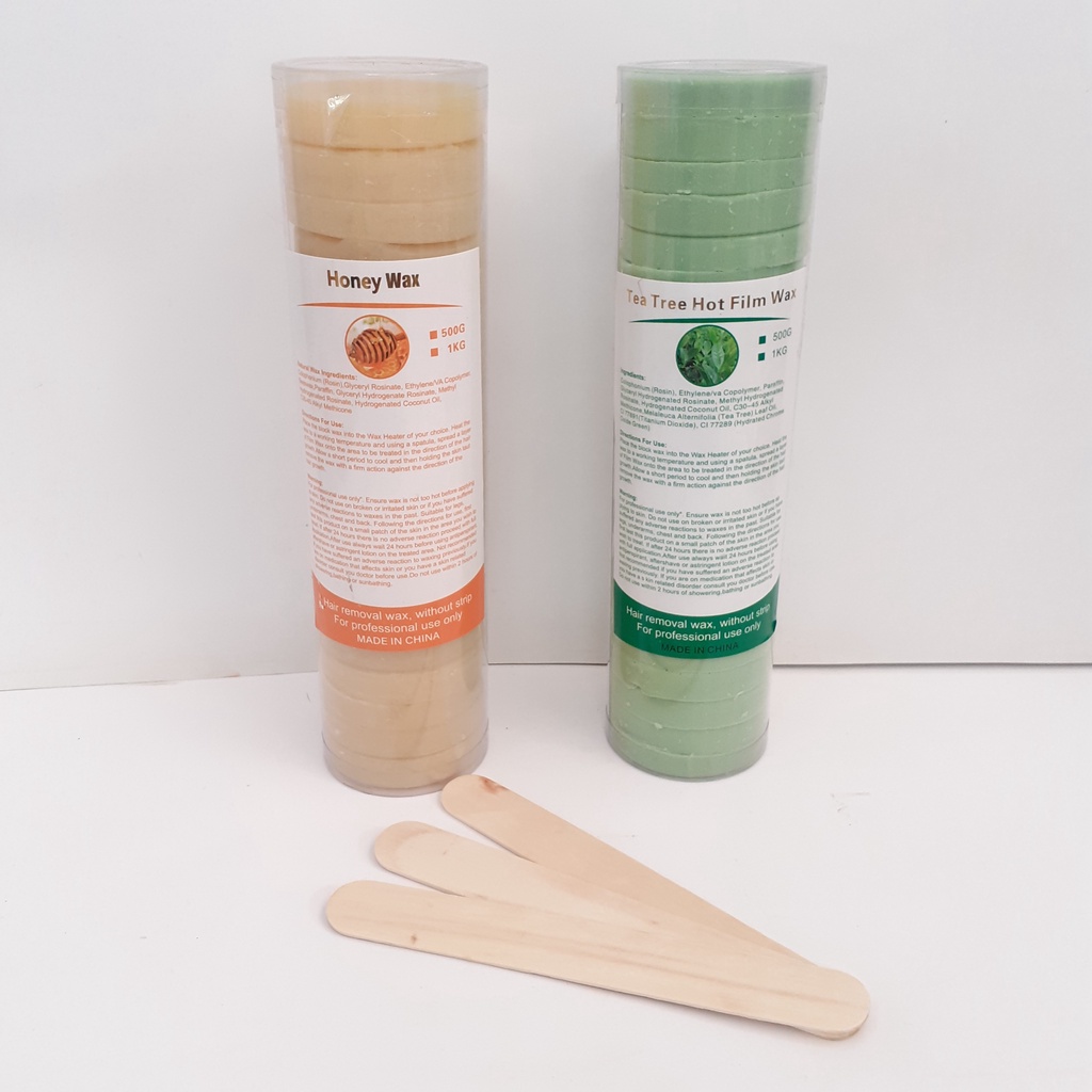 Sáp wax lông dạng khoanh cao cấp 500gr wax lông cực sạch , tặng kèm 10 que wax