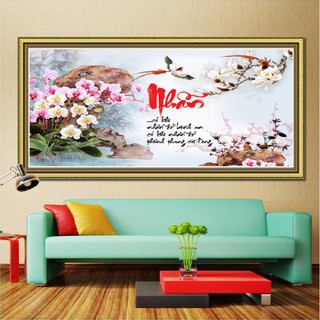Tranh Đính Đá Chữ Nhẫn LV175 - Kích Thước 75*50cm