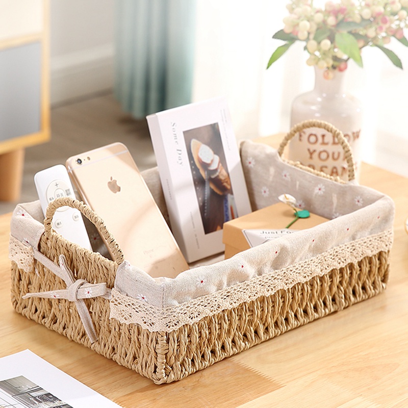 Giỏ Đựng Đồ Đan Mây Thủ Công Đa Năng Có Thể Xếp Chồng Lên Nhau