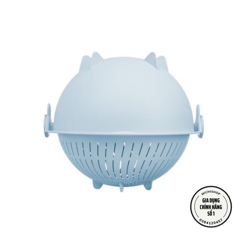 Bộ Thau Rổ Nhựa Xoay 360 Độ YoKo Inochi, Thau Rổ Nhựa Xoay Đa Năng 28cm Chính Hãng Nhật Bản