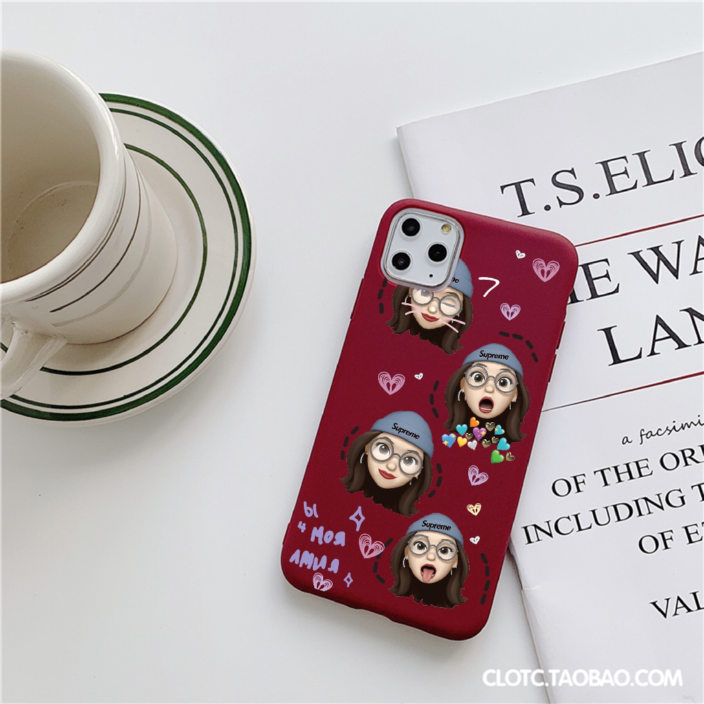 Ốp iphone - Ốp lưng Girl emoji trơn 5/5s/6/6s/6plus/6s plus/7/8/7plus/8plus/x/xs/xs max/11/11pro max - Awifi Case P5-3