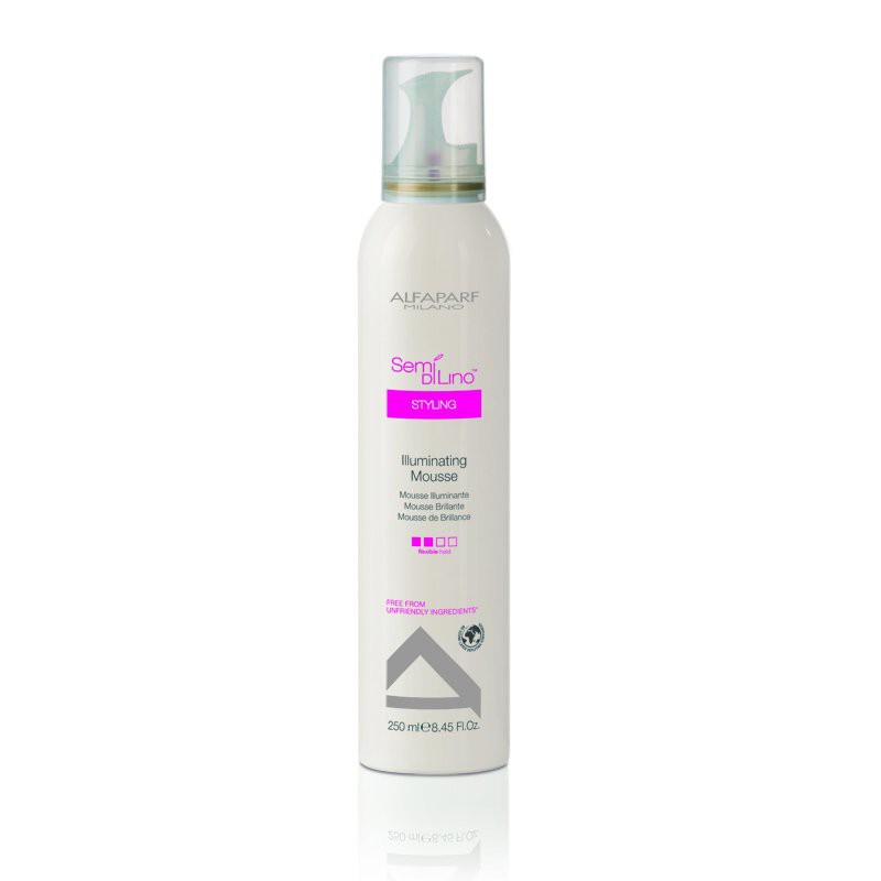 Keo bọt tạo kiểu làm bóng tóc Alfaparf Milano Semi Di Lino Styling Illuminating Mousse 250ml