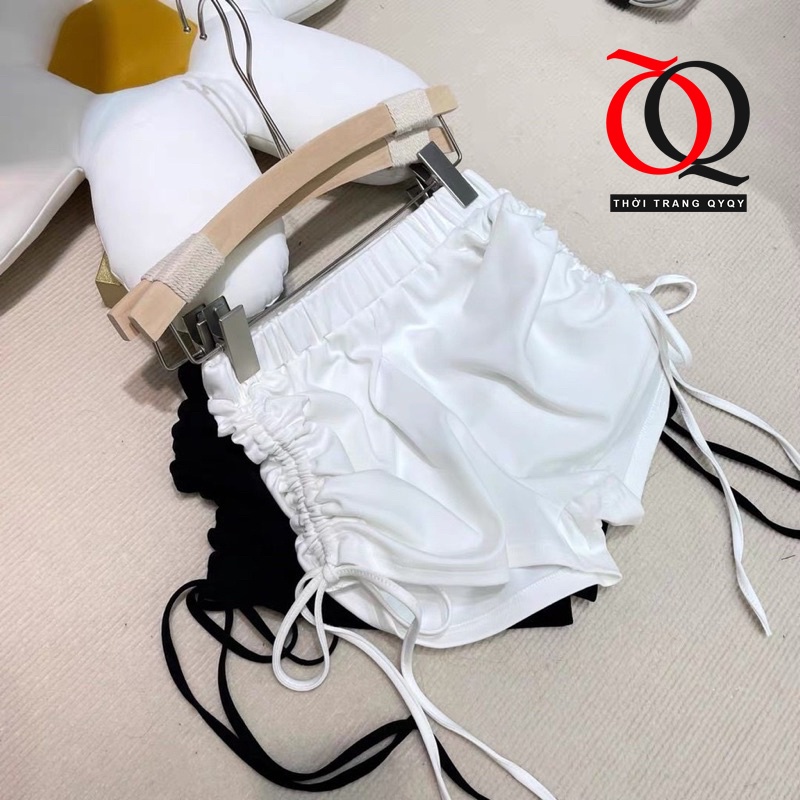 Quần đùi nữ RÚT DÂY QYQY quần short ngắn cạp chun chất thun lạnh co dãn,Ôm Dáng Nâng Mông Tôn Vòng 3 | BigBuy360 - bigbuy360.vn