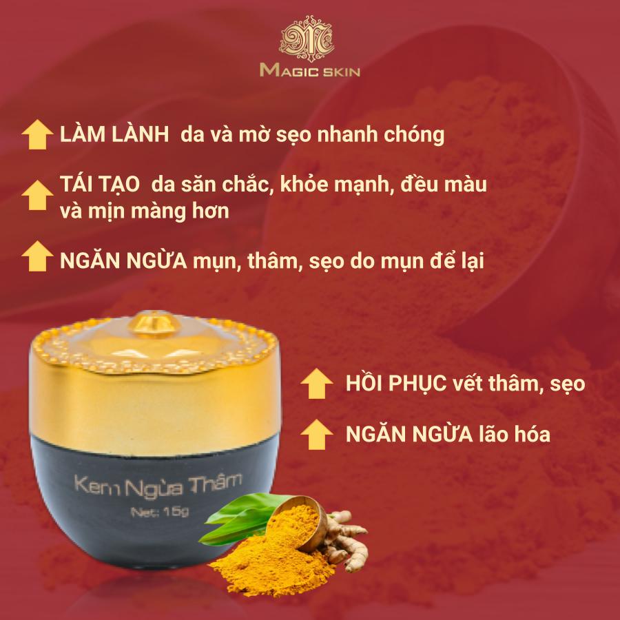 Kem ngừa thâm Magic Skin tinh chất nghệ dung tích 15g Mã 061 - Hàng Chính Hãng