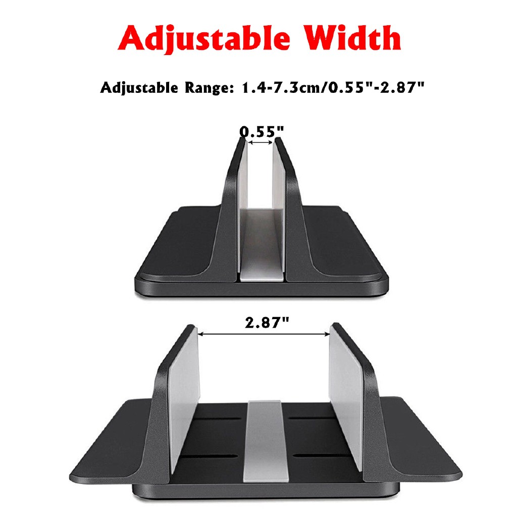 ❤HighAluminum Vertical Laptop Stand Adjustable Desktop Holder Space-Saving