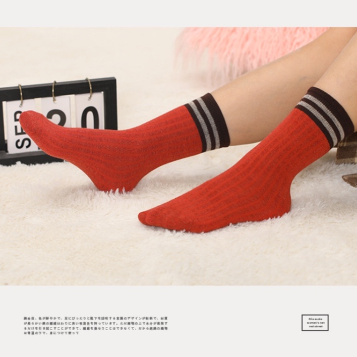 [Xuất Nhật] Tất nữ cổ nhún phong cách vintage, nhiều màu bằng sợi bông siêu thoáng, thấm mồ hôi