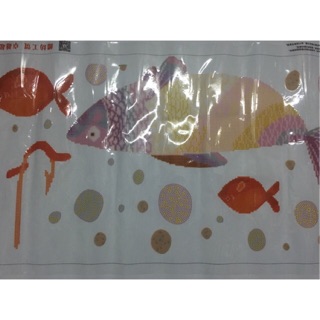 Tranh đính đá Đàn Cá 150x48cm chưa đính