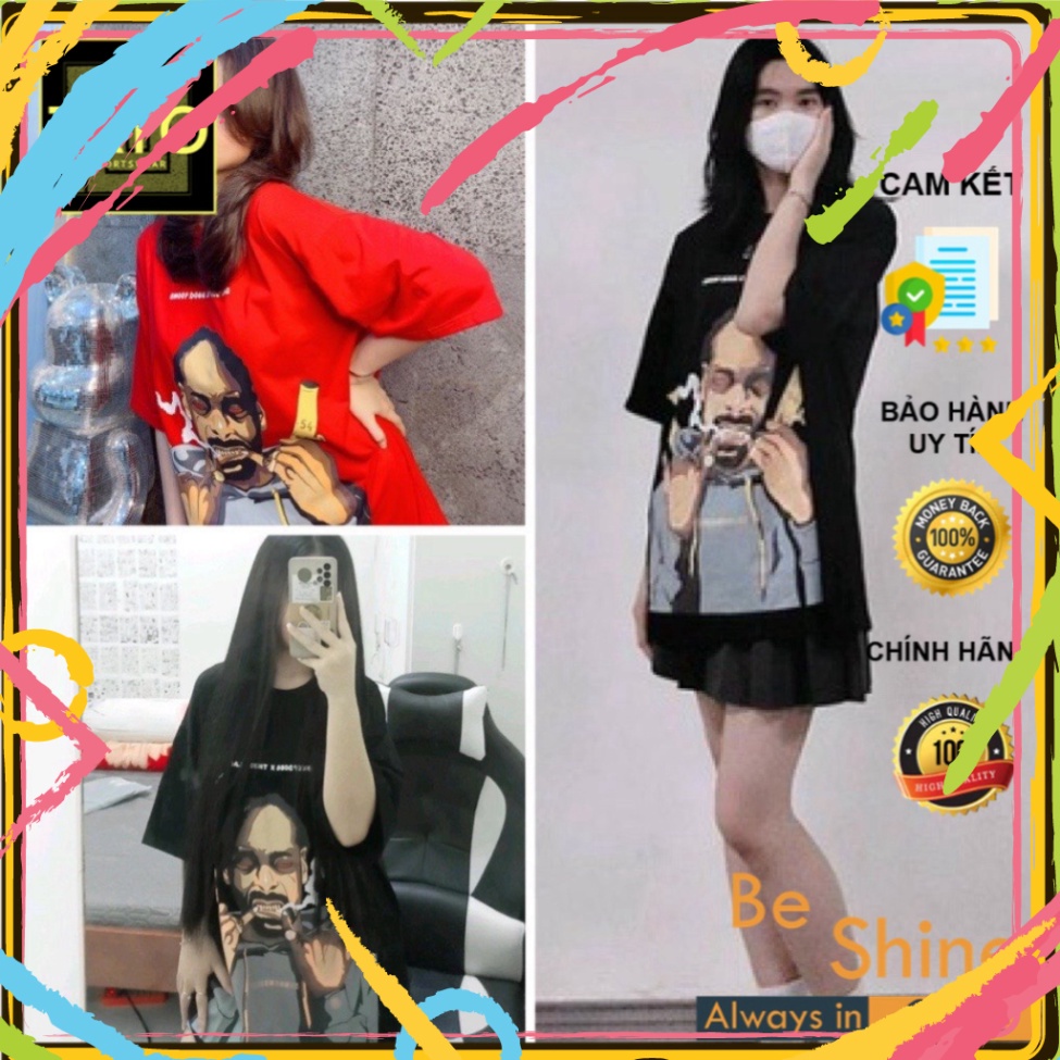 Áo thun form rộng tay lỡ SnoopDogg x T Lào áo phông dáng rộng freesize Thuốc Lào ulzzang Hot 2022 | BigBuy360 - bigbuy360.vn