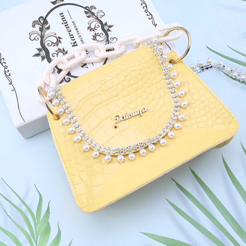 Cuộn Dây Ruy Băng Đính Ngọc Trai Dùng Trang Trí Quần Áo DIY