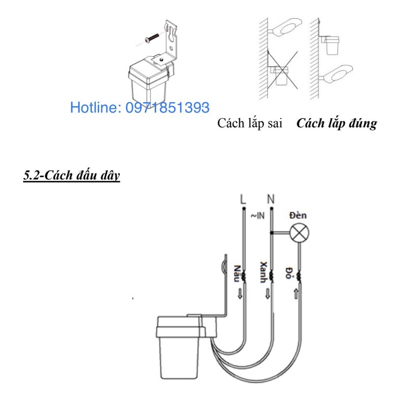 Công tắc cảm biến ánh sáng thiết bị tự bật tắt khi trời tối kawa LS6