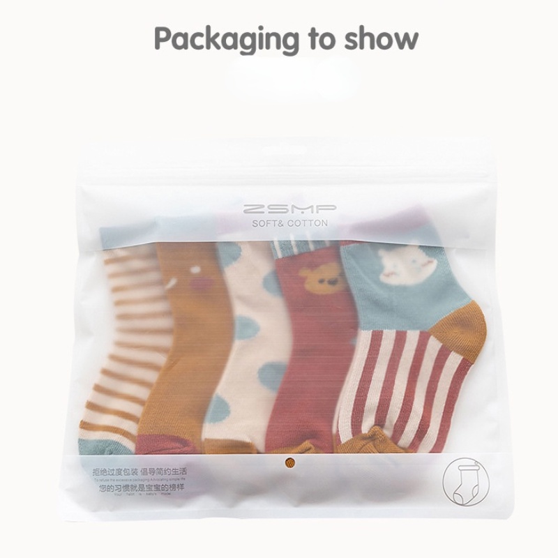 Set 5 đôi vớ KokoroCare C-01 cho bé chủ đề hoạt hình công viên giải trí hà mã bằng cotton S/M/L/XL 1-12 tuổi