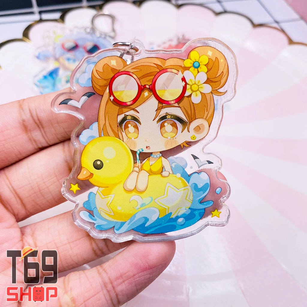 Móc khóa mica anime Jujutsu Kaisen - Summer ver (Loại cao cấp - Hình in ép giữa 2 mặt mica)