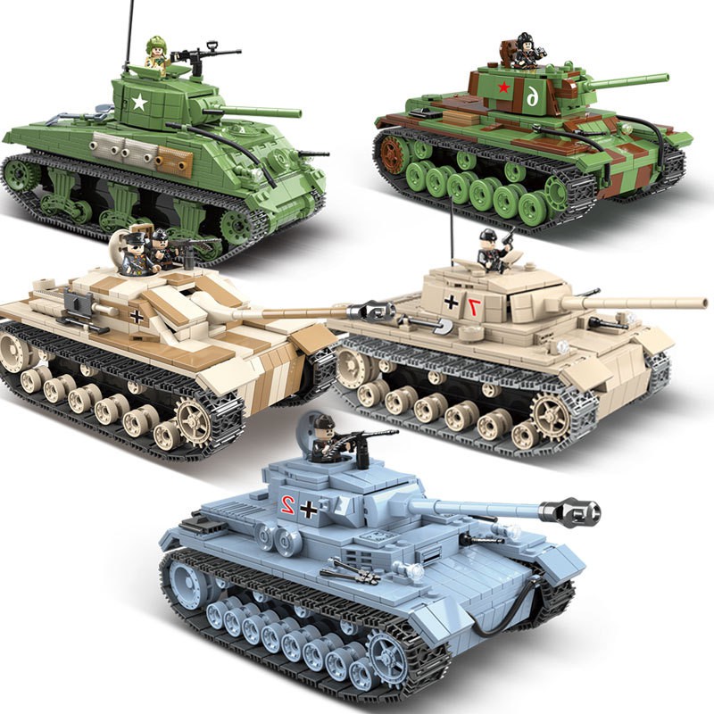 Đồ chơi lắp ráp xếp hình xe tăng quân sự Minifigures phát triển trí tuệ chất liệu cao cấp