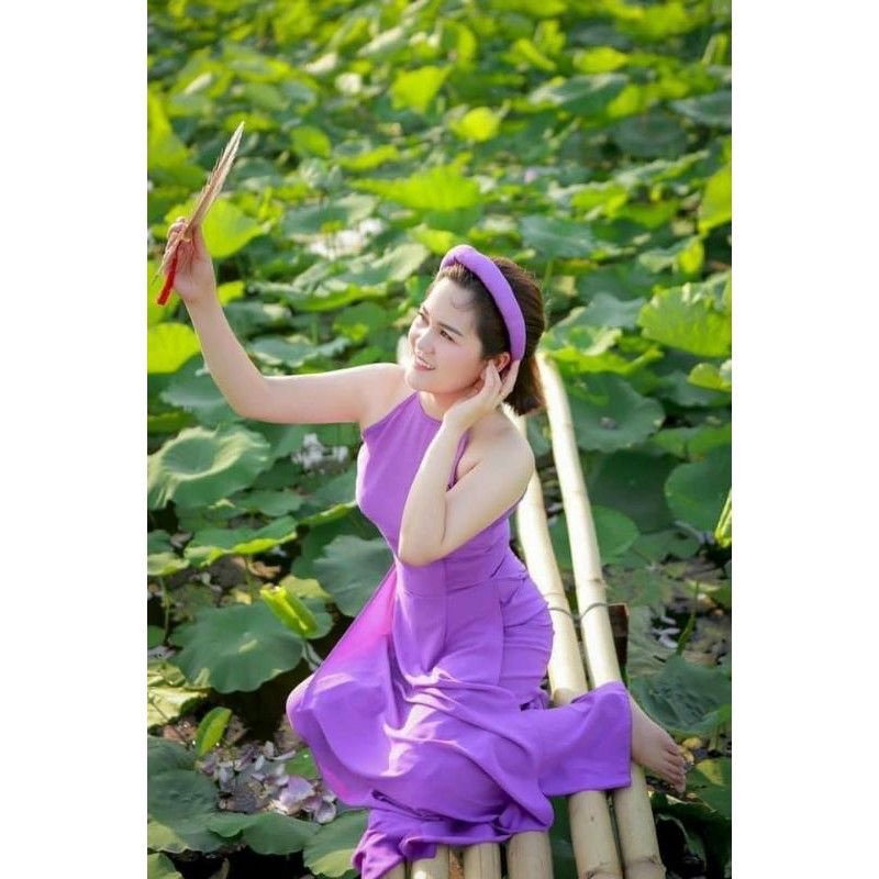 Áo dài yếm chụp ảnh sen_