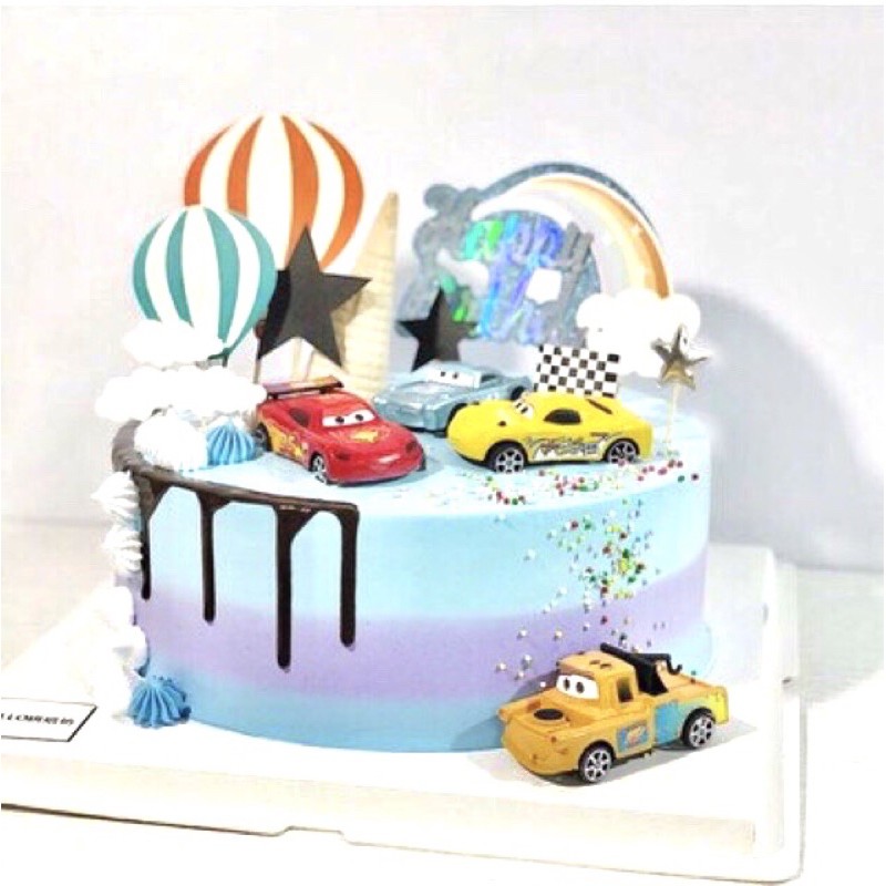 Bộ 6 chiếc siêu xe mini siêu ngầu trang trí bánh kem hpbd